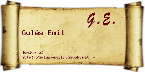 Gulás Emil névjegykártya